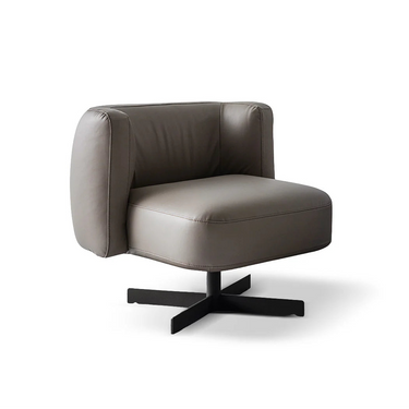 FORESTA forgófotel szürke bőr