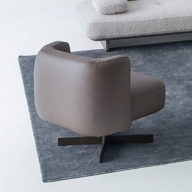 FORESTA forgófotel szürke bőr