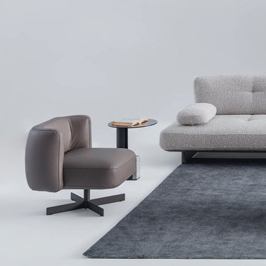 FORESTA forgófotel szürke bőr