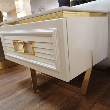 Glória éjjeliszekrény fehér-arany