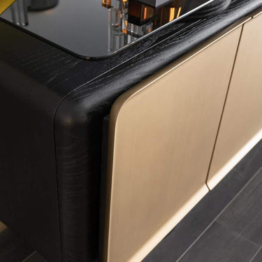 Grande tálalószekrény 240 cm fekete-arany