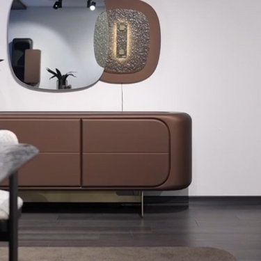 HERA konzolasztal barna bőr