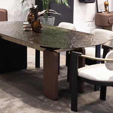 Hera étkezőasztal üveg-fa 230 cm