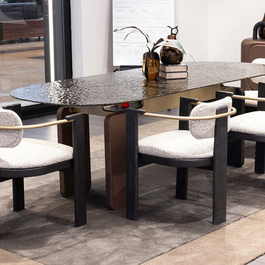 Hera étkezőasztal üveg-fa 230 cm