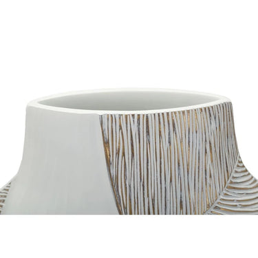 Hoka  ívelt váza mázas fehér 35X13,5X37,5 cm