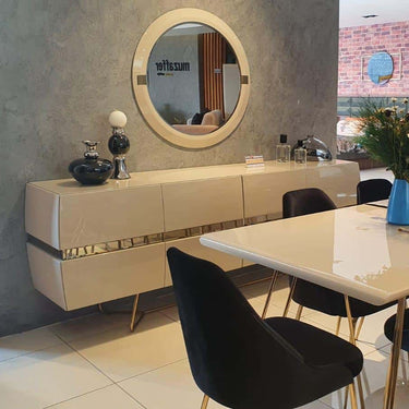 Lorenzo tálalószekrény világosbarna-bronz 223 cm