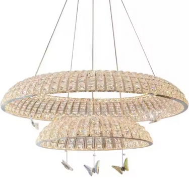 Butterfly 2 gyűrűs függőlámpa króm