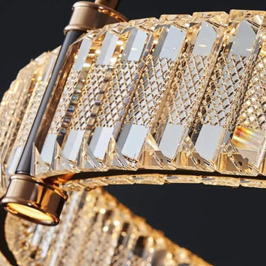 Bo Mercedes 2 gyűrűs függesztett lámpa arany-kristály 40+60 cm