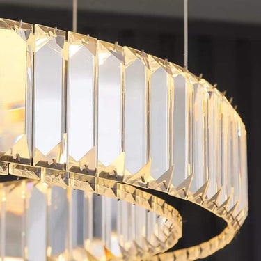 Briel Xenia mennyezeti lámpa, króm és kristály, 3 gyűrűs, 80+60+40 cm