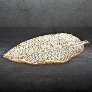 Molly levél formájú dísztál Arany 29x16x3 cm