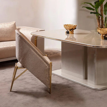 BENTLEY étkezőszék ekrüfehér, rozéarany