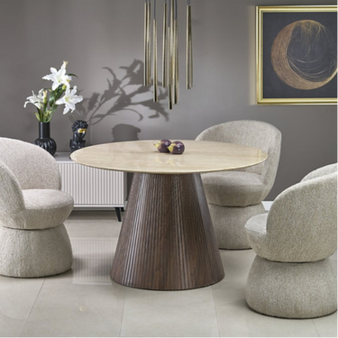 ORBITRA körasztal travertin, dió