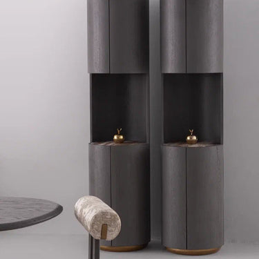 ZEN hengeres vitrinpolc (2 db) sötétbarna fa