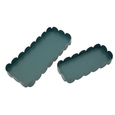 Greenes téglalap alakú tál 2db-os szett kékeszöld 40X16,5X4,5-29X12X4,5 cm