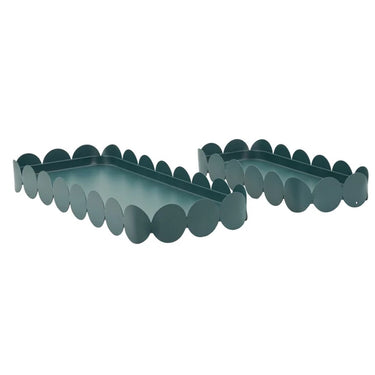 Greenes téglalap alakú tál 2db-os szett kékeszöld 40X16,5X4,5-29X12X4,5 cm