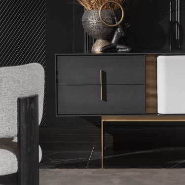 Etro tálalószekrény 230 cm sötétbarna-fehér