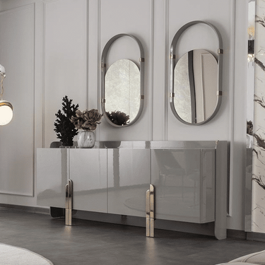 Beyonce tálalószekrény ekrü 208 cm (tükörrel)