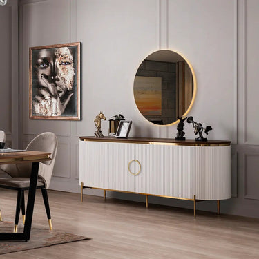 Tesla tálalószekrény fehér 208 cm