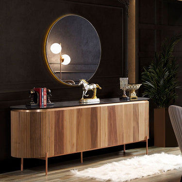 Tesla Walnut tálalószekrény 208 cm