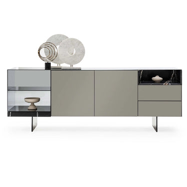 KYOTO tálalószekrény világosszürke 223 cm