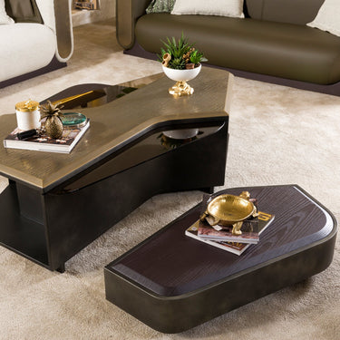 TORINO dohányzóasztal sötétbarna-fekete