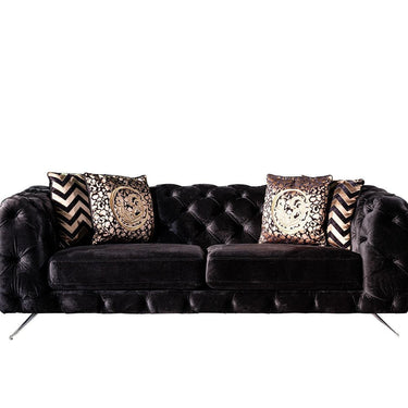 Asus 3 személyes kanapé fekete-króm kiállított