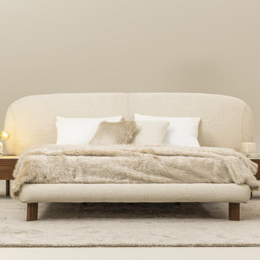 Atlas franciaágy 160x200 bézs (matrac nélkül)