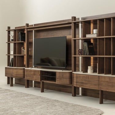 Atlas könyvespolc mogyoróbarna (keskeny)