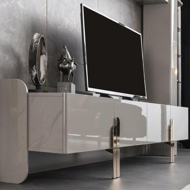 Beyonce TV szekrény világosszürke-bronz