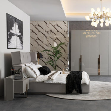 Beyonce éjjeliszekrény világosszürke-bronz