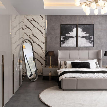 Beyonce éjjeliszekrény világosszürke-bronz