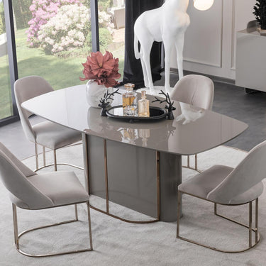 Beyonce étkezőasztal világosszürke-bronz 190 cm