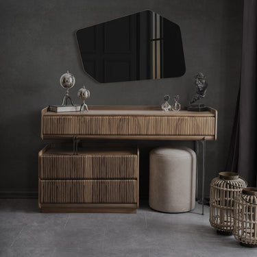 OSAKA sminkasztal puffal világosbarna