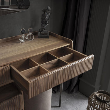 OSAKA sminkasztal puffal világosbarna