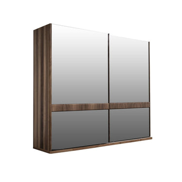 OSAKA tolóajtós gardróbszekrény tükör-világosbarna