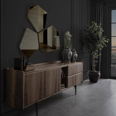 OSAKA tálalószekrény világosbarna 220 cm