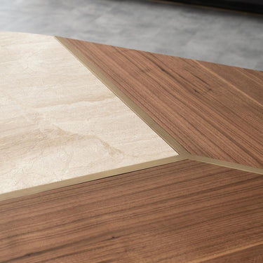 Wagon étkezőasztal világosbarna-részben márvány hatású lappal