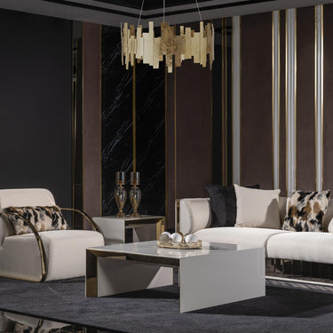 Vegas dohányzóasztal fehér-arany