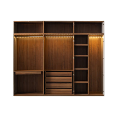 Wagon 6 ajtós gardróbszekrény világosbarna