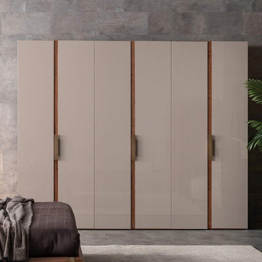 Wagon 6 ajtós gardróbszekrény világosbarna