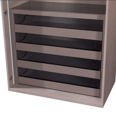 Code 2 ajtós (üveg) gardróbszekrény fiókos világosszürke