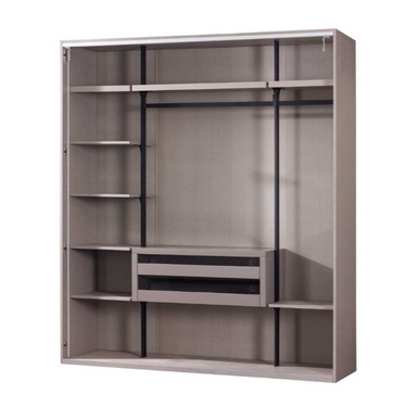 Code 4 ajtós (üveg) gardróbszekrény világosszürke