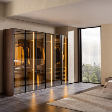 Code 2 ajtós (üveg) gardróbszekrény akasztós világosszürke