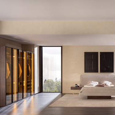 Code 2 ajtós (üveg) gardróbszekrény akasztós világosszürke