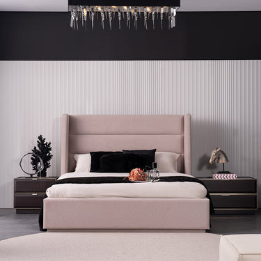 Zara franciaágy keret falpanellel 180x200 púder (matrac nélkül)